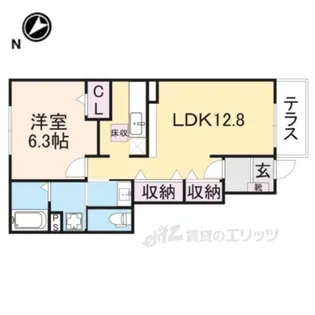 アクティフジェルメ2【1階】の間取り