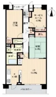 サンデュエル湘南浜見台【4階】の間取り