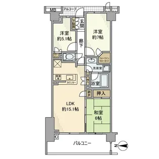プラウドシティ府中【4階】の間取り