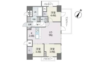MODERN PALAZZO天神南II【9階】の間取り