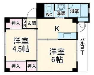ビレッジハウス秩父2号棟【2階】の間取り