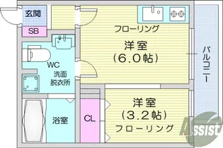 メリディアン国見弐番館【2階】の間取り