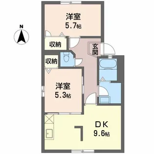 グランデール福光 C【1階】の間取り