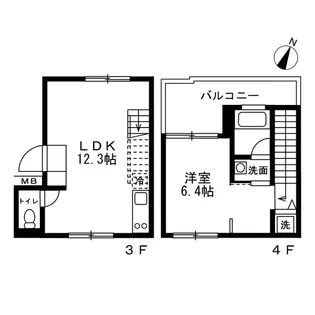 ウノビスタ鶴見 B棟の間取り