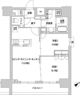 メトロステージ上野【8階】の間取り