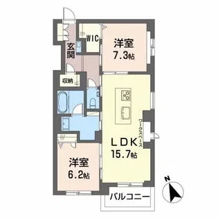 シャーメゾンステージ西草深【2階】の間取り