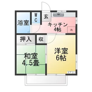 シャトレコーワA棟【1階】の間取り