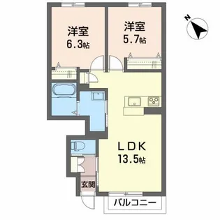 シャーメゾン道合 II【1階】の間取り