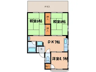 レジデンス上津【1階】の間取り