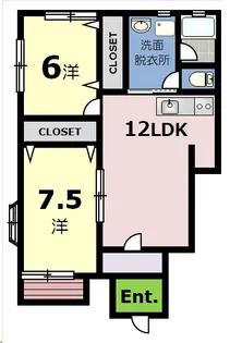 サウスタウン【1階】の間取り