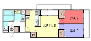 グランディールA&NII【2階】の間取り