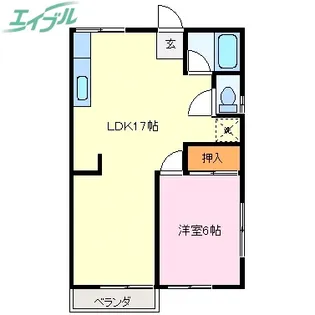 1LDKの間取り画像
