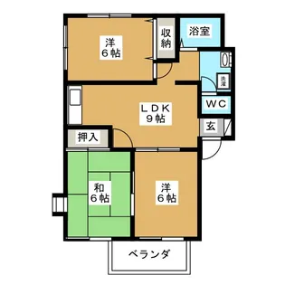 コスモハイツB【1階】の間取り
