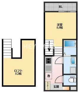 クレインズゲート飯盛【2階】の間取り