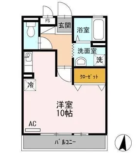 ベイサージュ富の原 B棟【2階】の間取り