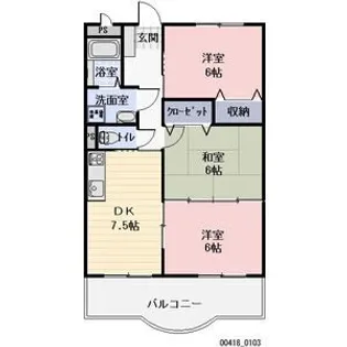サウスヒルズB【2階】の間取り
