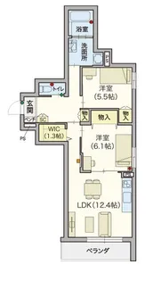 (シニア限定)Serenity Court東新町【2階】の間取り