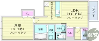 グラシアスE【1階】の間取り