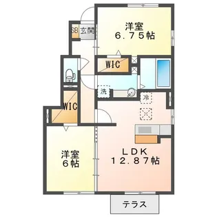 トレフル ブラン B棟【1階】の間取り
