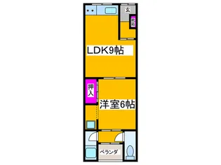 沢ノ町文化北向き【2階】の間取り