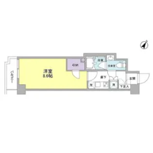 ジェイフラッツ初台【1階】の間取り