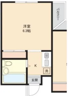 1Rの間取り画像