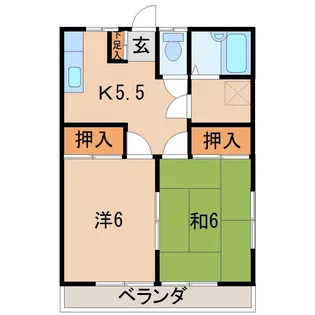 サンハイツ松川B【2階】の間取り