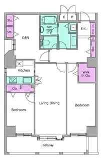 東京都新宿区新小川町【マンション】の間取り