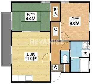 2LDKの間取り画像