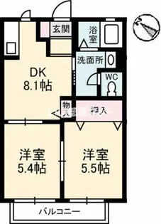 ピースグリーン B棟【1階】の間取り