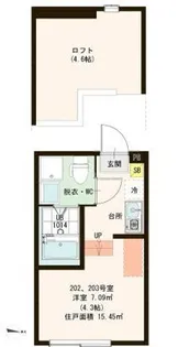 ヴィラ竹の塚【2階】の間取り