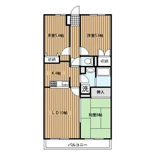 フォレストヒルズ磯子【4階】の間取り
