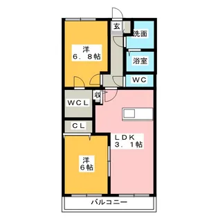 ベルフラワー参番館【2階】の間取り
