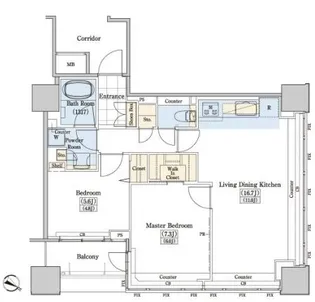 レジディアタワー上池袋(タワー棟)【13階】の間取り