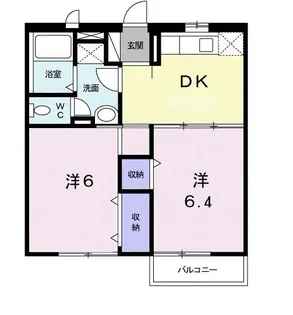 茨城県かすみがうら市下稲吉【アパート】の間取り