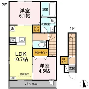 アルモニー戸室【2階】の間取り