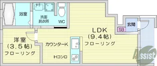 ライズ・フィルA棟【1階】の間取り