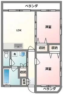 鏡水マンション【2階】の間取り