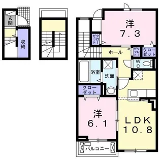 モンテ ソプラ ドゥーエ【3階】の間取り
