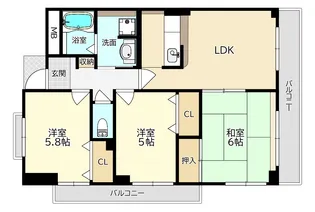 アビタシオン・アールデコ【3階】の間取り
