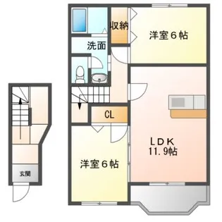 カーサ・エテルノ【2階】の間取り