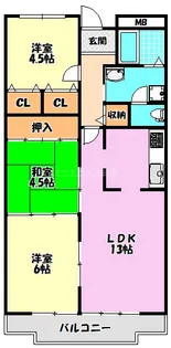 メゾンドール富田林【3階】の間取り