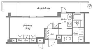 プラチナコート広尾【4階】の間取り