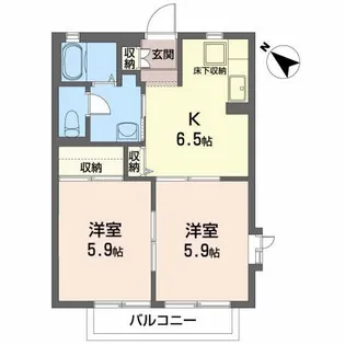 ディアコートタウンII【2階】の間取り