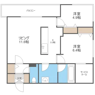 エフュート北3条【3階】の間取り