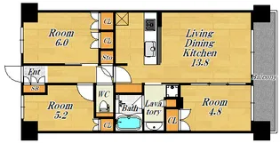 プレサンスロジェ大阪福島【14階】の間取り