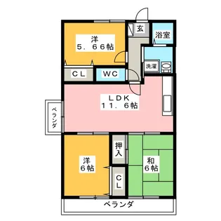 ウエストヒルズMARUKA【4階】の間取り