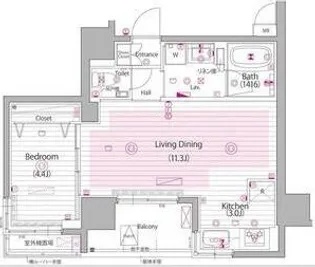 ガーラ・ヴィスタ日本橋浜町【9階】の間取り
