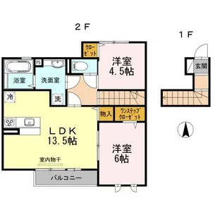 兵庫県尼崎市西昆陽3【アパート】の間取り