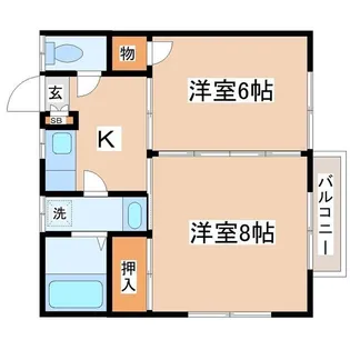 ペレオ大和町【2階】の間取り